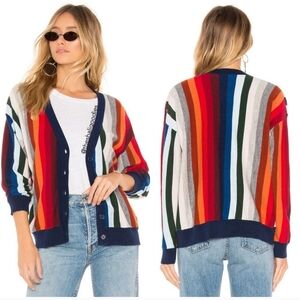 THE GREAT Co-Ed Cardigan Striped Wool Blend Knit size XS